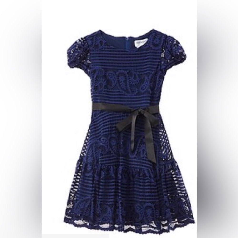 Little Angels Toddler Dress Navy Lace Girls 2T